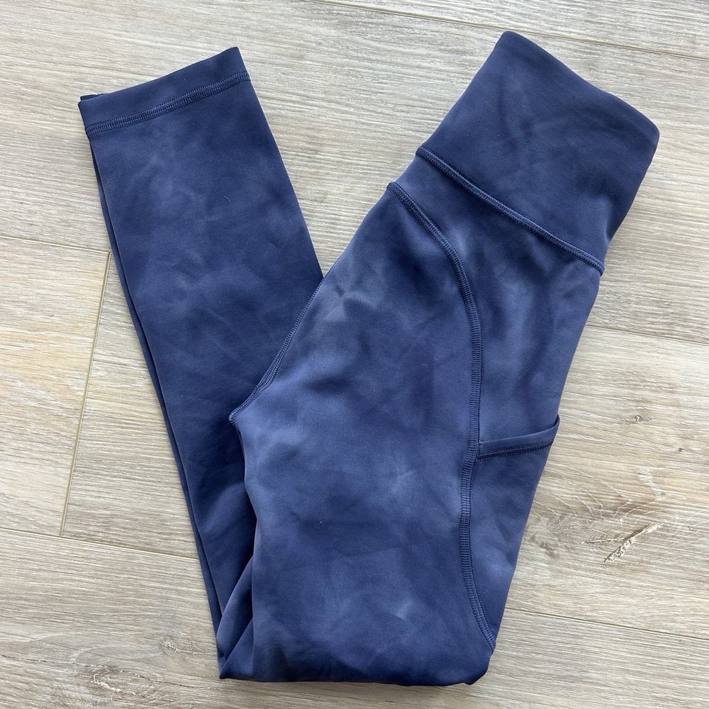 Lululemon Size 0 Invigorate High-Rise Tight 23" Diamond Dye Naval Blue Leggings